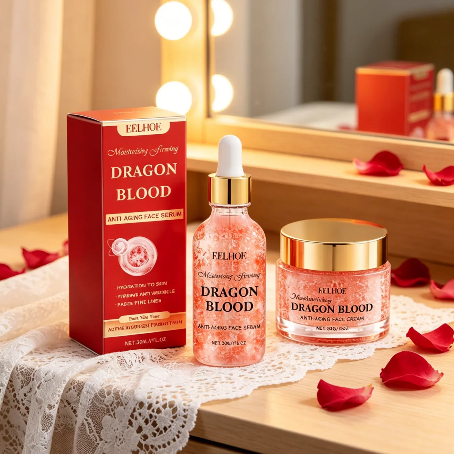 EELHOE Dragon Blood Cream Set – Anti-Aging Firming Serum