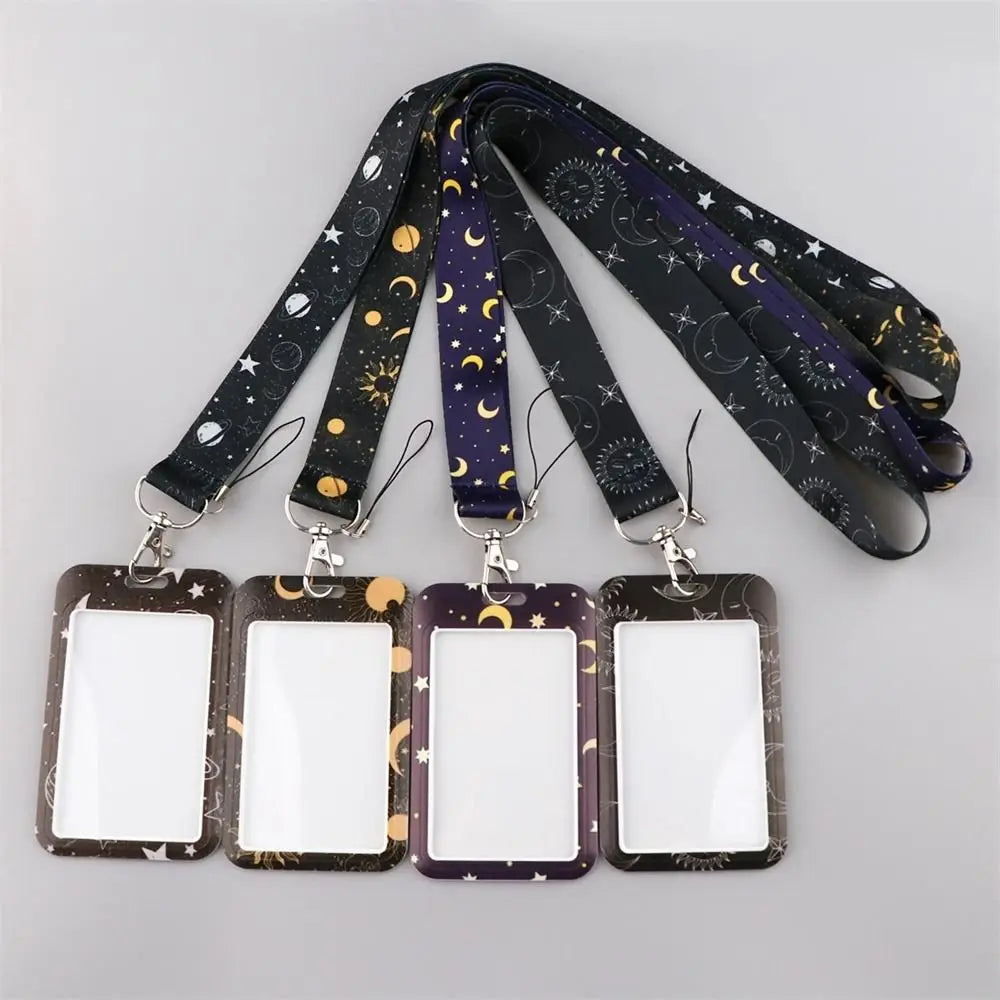 Vintage Office Supply Keyrings Card Holder Sun and Moon Phone Lanyard ID Card Holder Hanging Rope Badge Holder Phone Neck Strap Peaceful Pleasures Health and Wellness