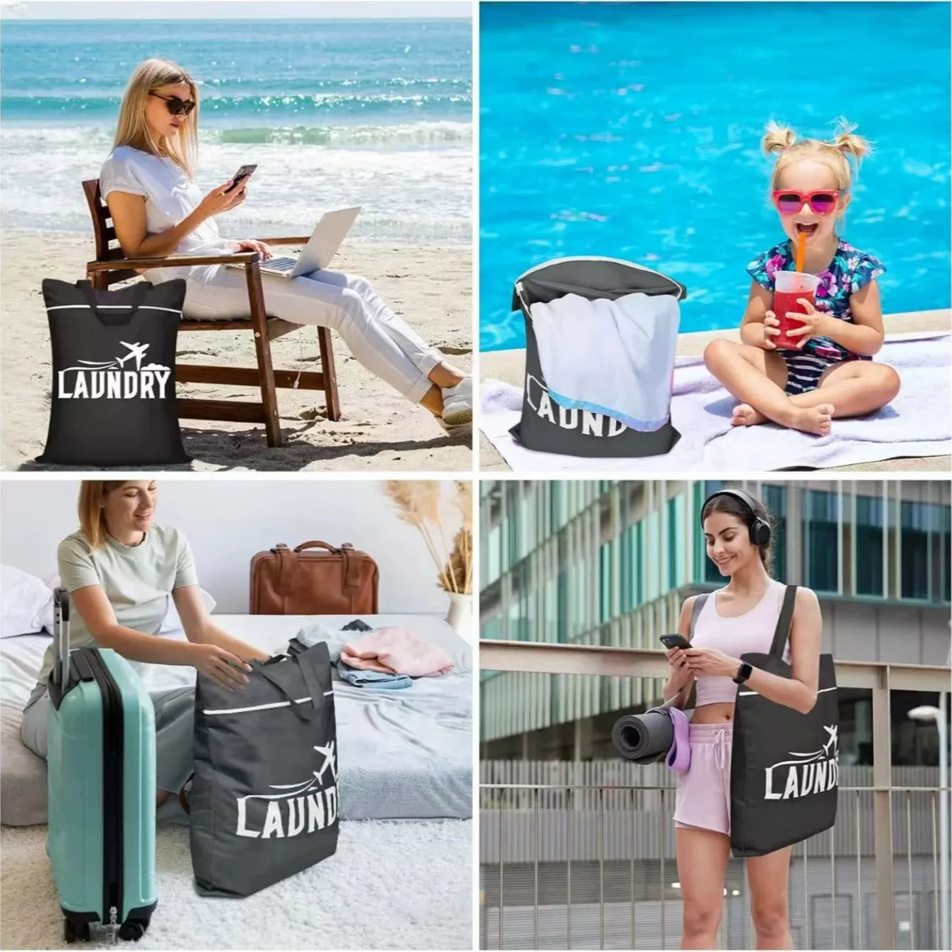 Large Waterproof Wet Bag – Travel Laundry & Gym Clothes Bag