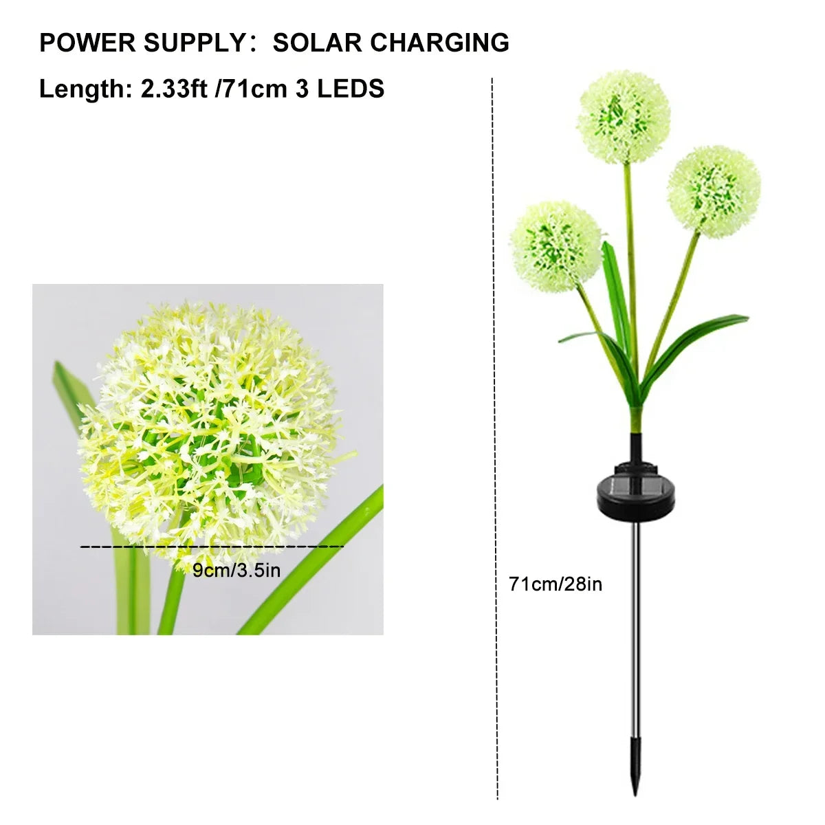 Solar 3-Head Onion Garden Light | Pathway & Patio Decor