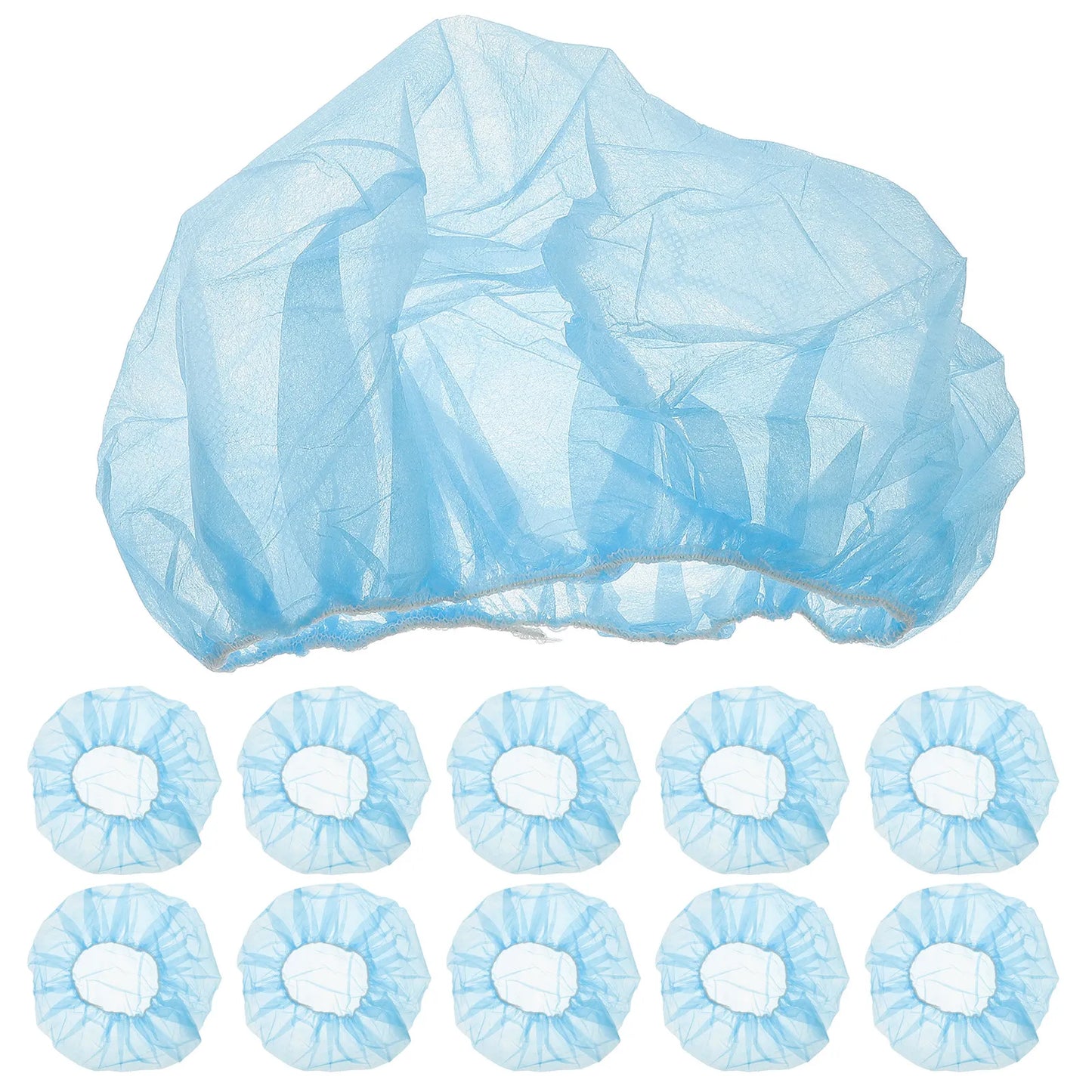 100Pcs Non Woven Bouffant Caps One Size Comfortable Elastic Work Hat for Nurses Food Surgery Factory Home Kitchen Peaceful Pleasures Health and Wellness