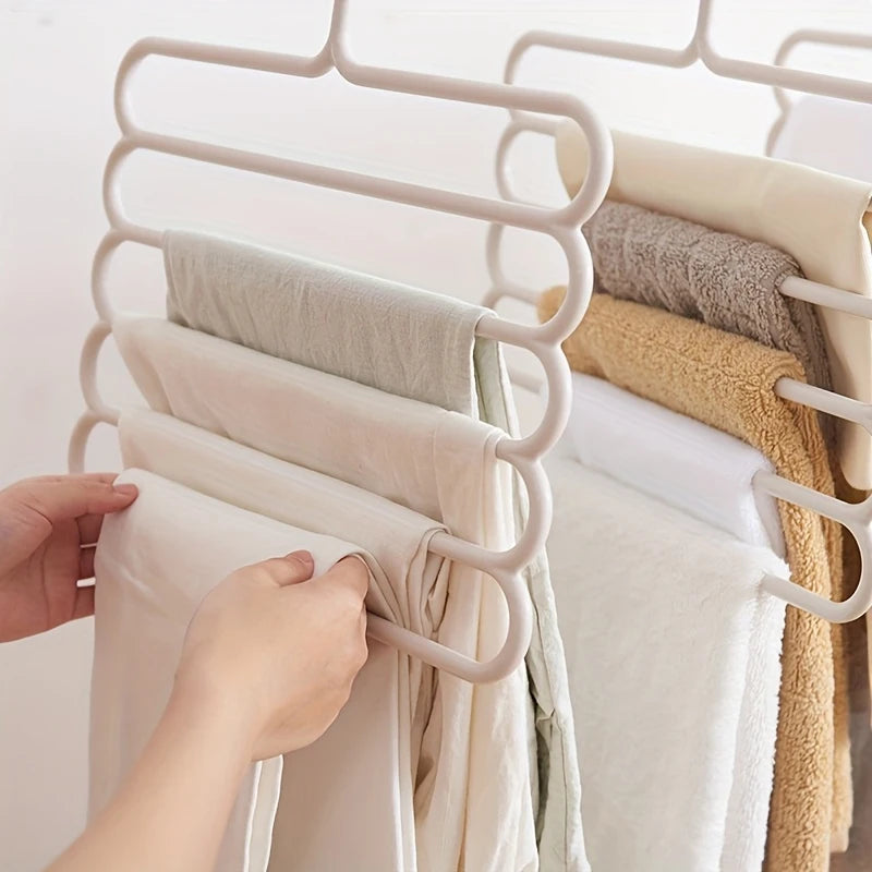 5-Layer Pants Organizer | Space Saving Closet Hanger for Clothes