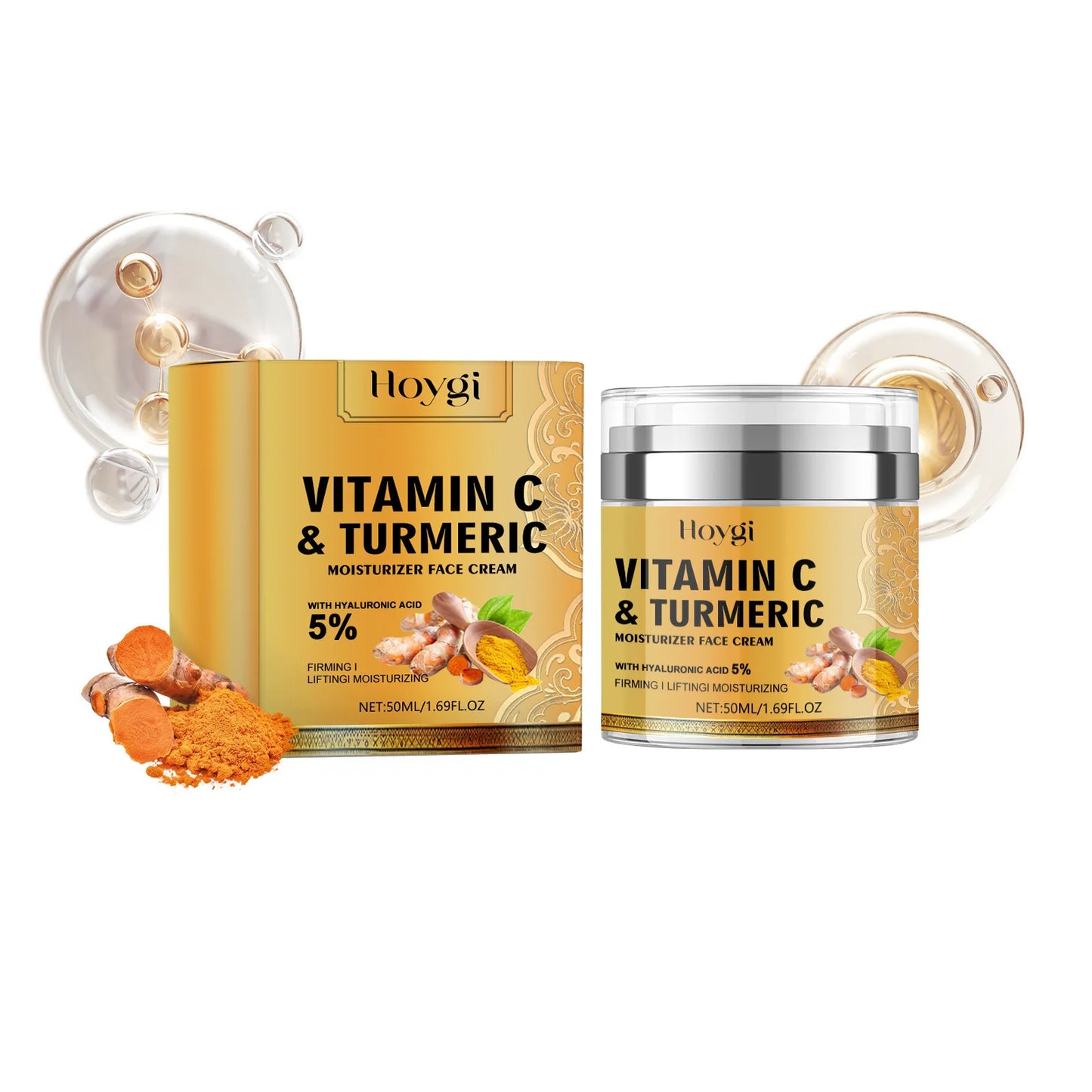 Turmeric Cleanser Oil Control Dark Spot Removal Anti Acne Deep Cleansing Shrink Pore Brightening Moisturizing Vitamin C Cream Peaceful Pleasures Health and Wellness C