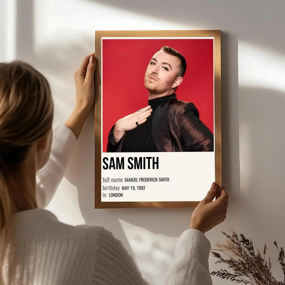 Sam Smith HD Wall Poster – Self-Adhesive Waterproof PVC Art Music Wall Poster Peaceful Pleasures Health and Wellness White1 40X50cmNoframe