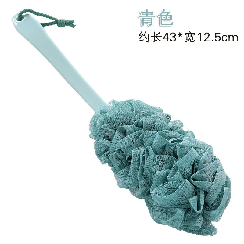 Long Handle Back Brush Body Scrubbers Shower Hanging Body Brush Sponges Soft Mesh Bath Shower Brushes Bath Accessories for Adult Peaceful Pleasures Health and Wellness Blue Metal