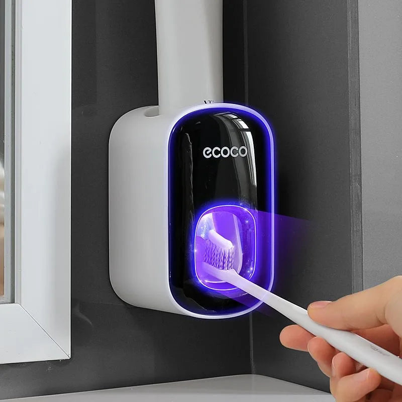 Practical1/2/4pcs Whole hanging automatic toothpaste dispenser bathroom facial cleanser squeezer that does not require drilling Peaceful Pleasures Health and Wellness
