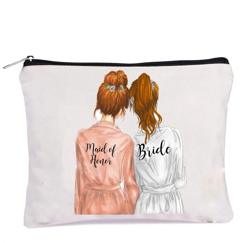 Bridesmaid & Maid of Honor Cosmetic Survival Bag Mirror Gift