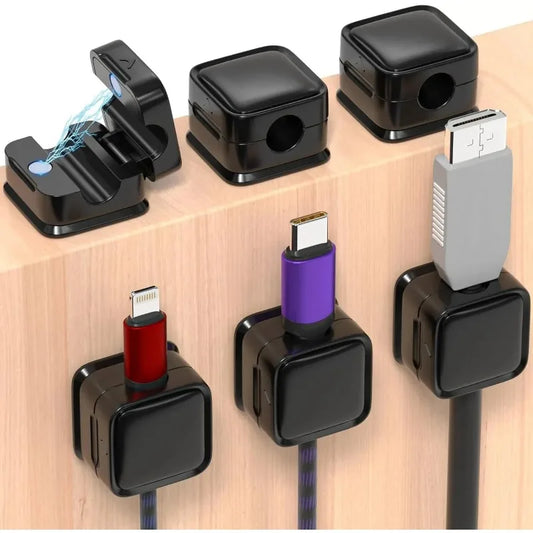 Magnetic Self-Adhesive Cable Organizer Clips | Desk Wire Management Cable Organizer Clips Peaceful Pleasures Health and Wellness