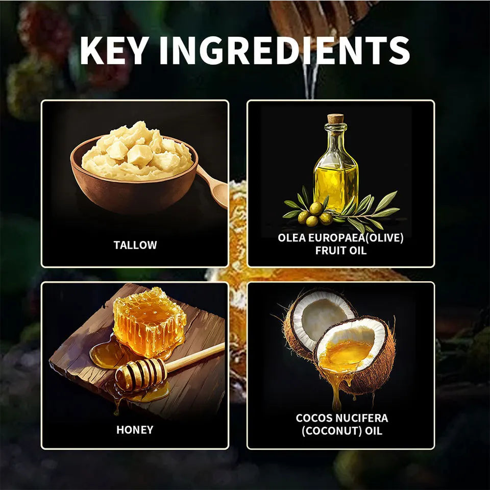 Beef Tallow And Honey Balm Moisturizing Whipped Beef Tallow Face Cream Body Lotion Grass Fed Grass Finished Face Cream Care Peaceful Pleasures Health and Wellness