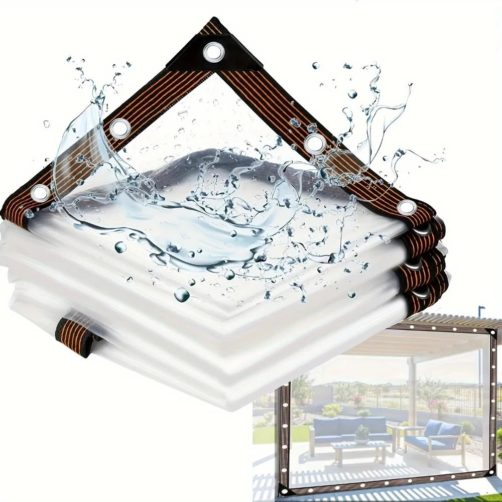 Heavy Duty Clear PVC Tarp with Zipper – Waterproof & Windproof