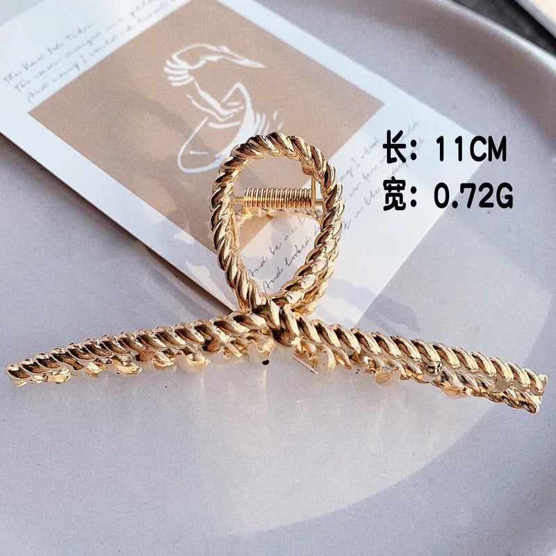 2-Pack Metal Geometric Hollow Hair Claw Clips & Barrettes Hair Claw Clips Peaceful Pleasures Health and Wellness I