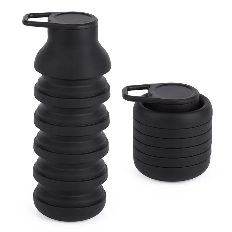 Silicone Collapsible Travel Sports Water Bottle 600ml
