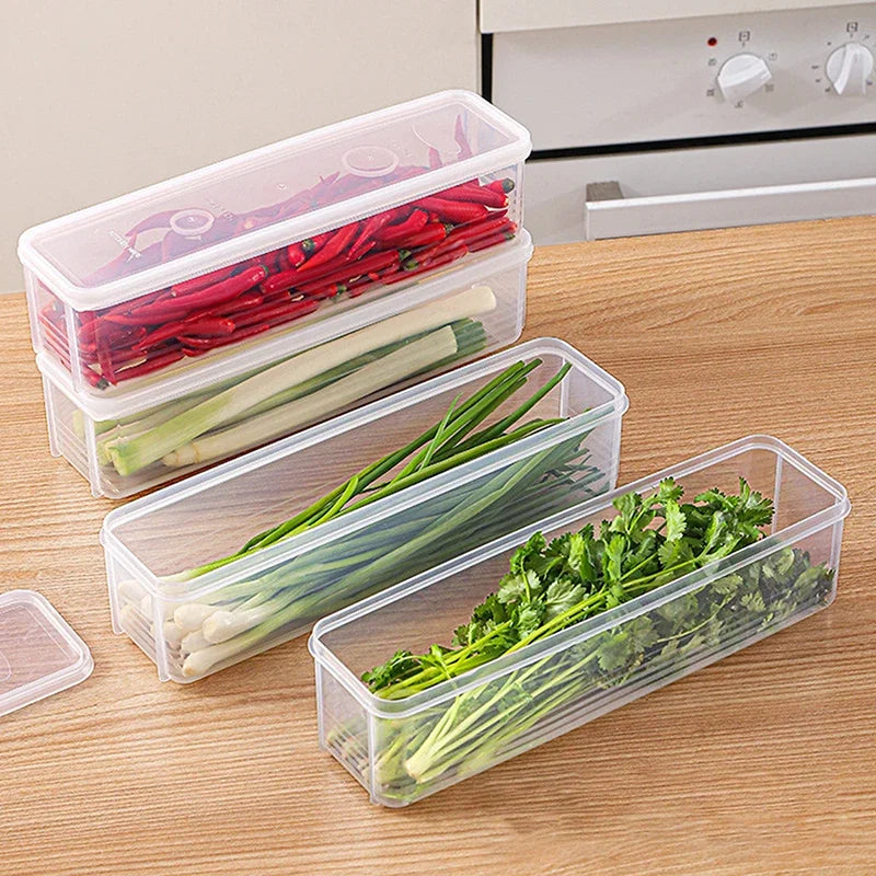 Airtight Food Storage Box with Lid | Fridge Crisper Organizer Food Storage Container Peaceful Pleasures Health and Wellness