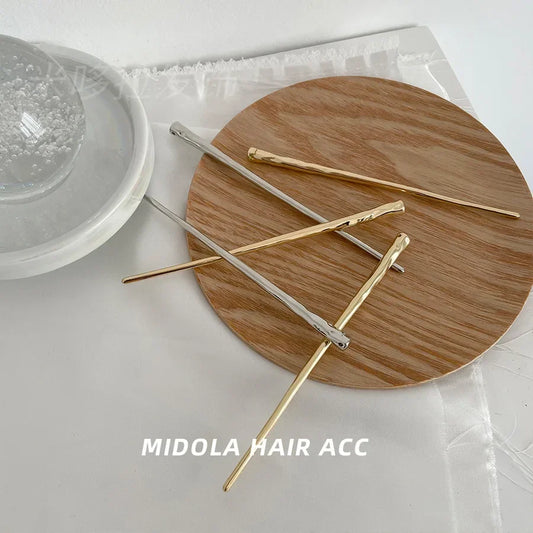4pcs Trendy Metal Hair Accessories for Women, Minimalist Geometric Bump Hairpin Hair Sticks, Headwear Hairstyle Jewelry Peaceful Pleasures Health and Wellness