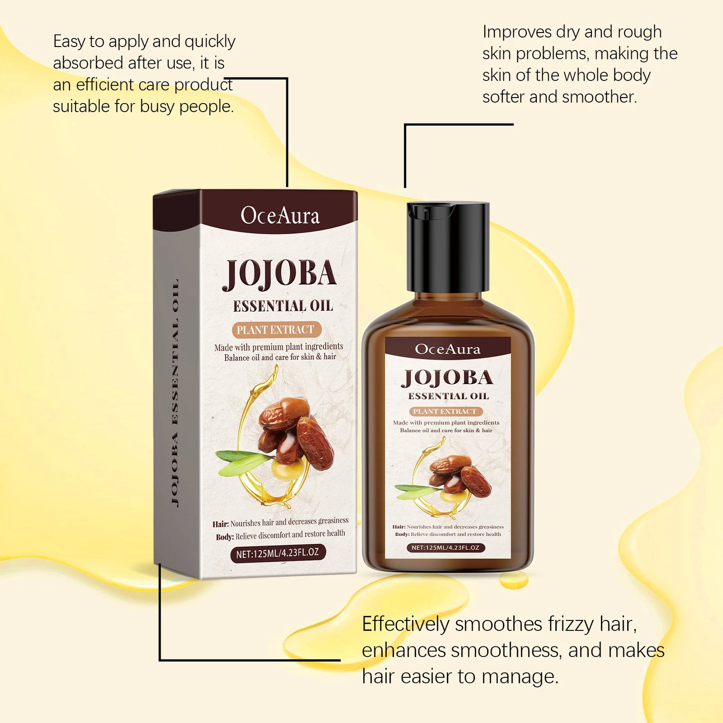 OceAura Jojoba Dry Oil – Face, Hair & Body Moisturizer 125ml
