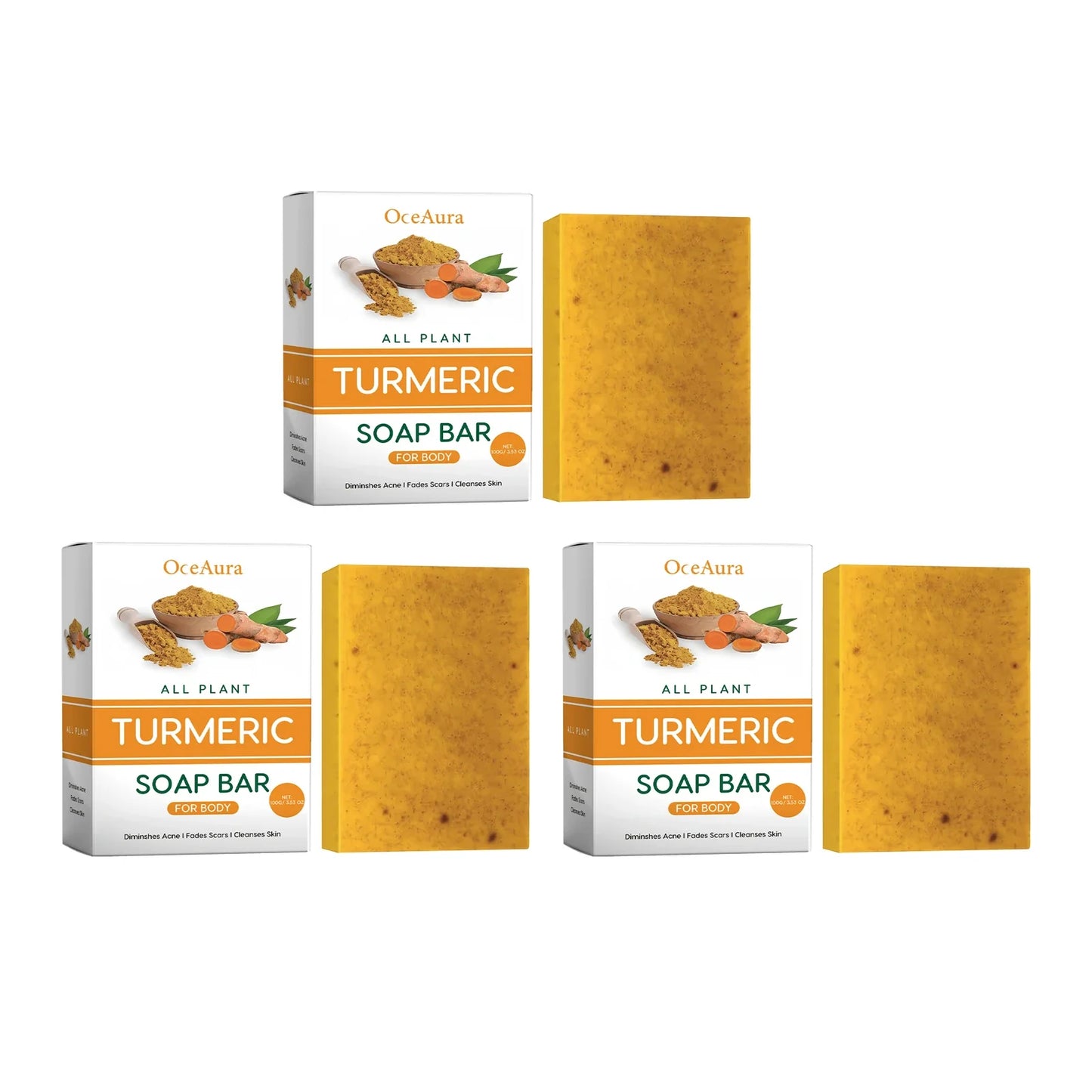 OceAura Lemon Turmeric Brightening Body Soap | Cleanse & Glow