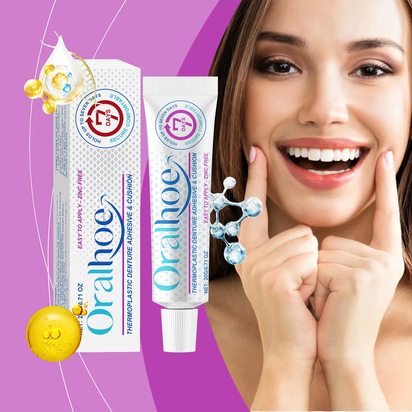 Oralhoe Denture Adhesive – Strong Hold, Comfort & Gum Pain Relief