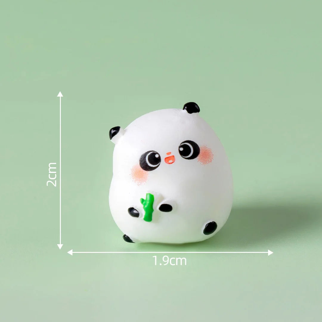 1Pcs Panda Resin Figurine Animal Model DIY Home Decor Miniature Fairy Garden Decoration Accessories Modern Desk Decoration Peaceful Pleasures Health and Wellness 9(not glow)