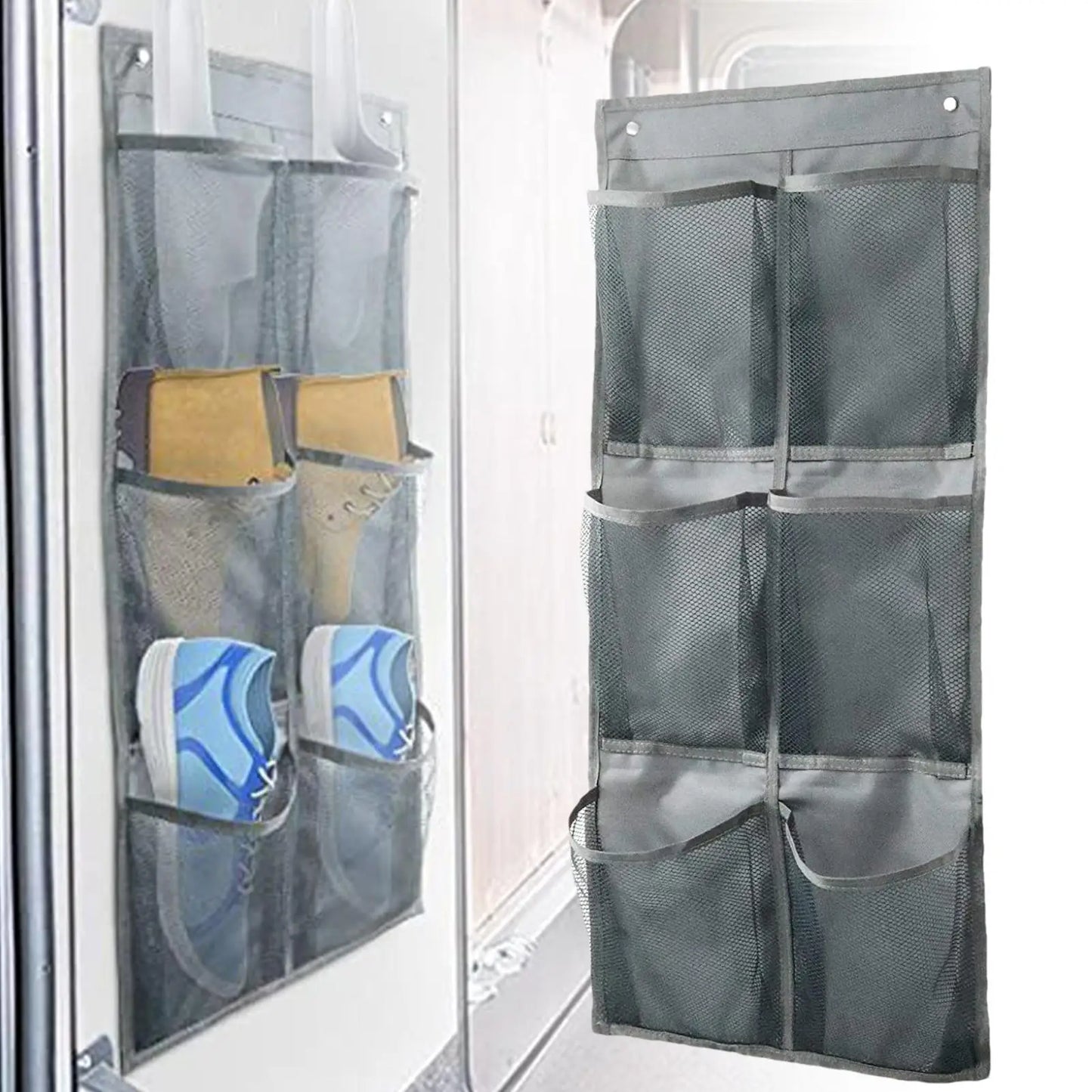 6-Pocket Mesh Hanging Organizer | Over Door Wall Storage