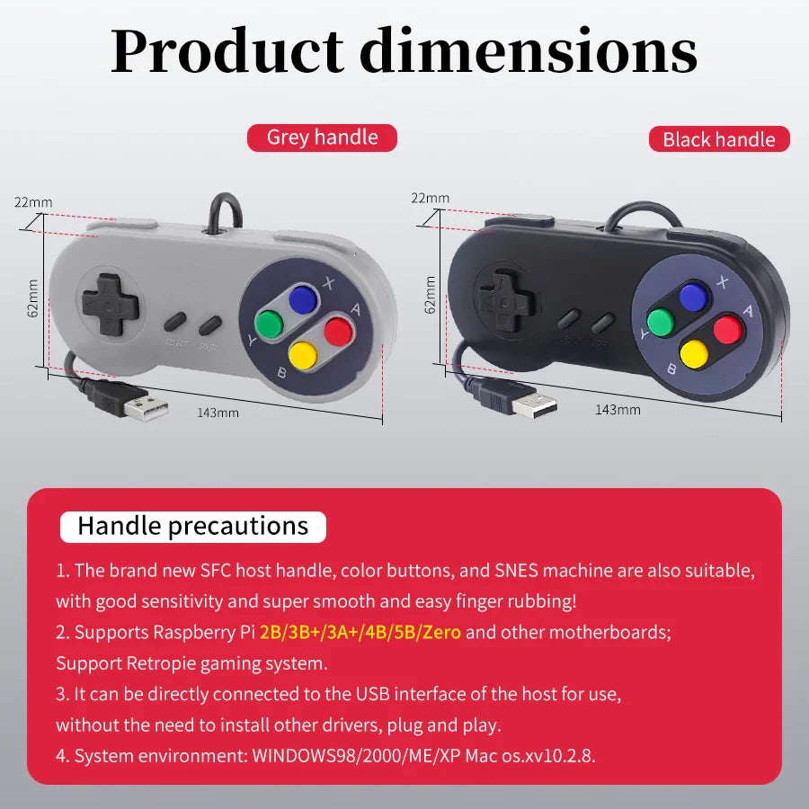 USB Wired Retro Gamepad for PC, NESPi & Raspberry Pi