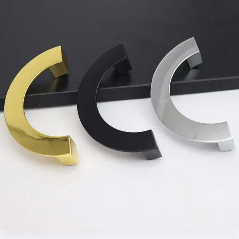 Modern Semi-Circular Zinc Alloy Cabinet Drawer Pull Handle