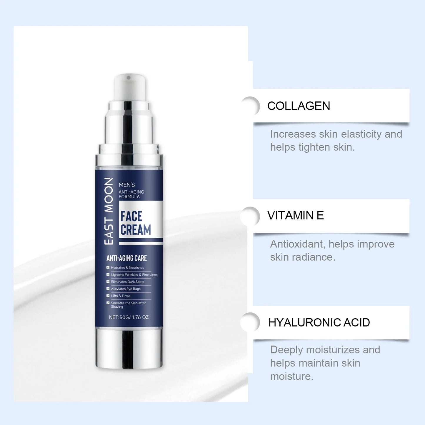 East Moon Men's Anti-Wrinkle Firming Face Cream 50g