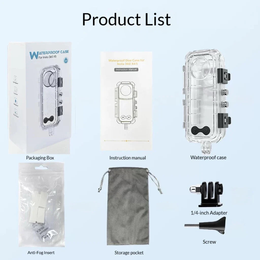 Insta360 X5/X4/X3 Invisible 45M Waterproof Dive Case Housing
