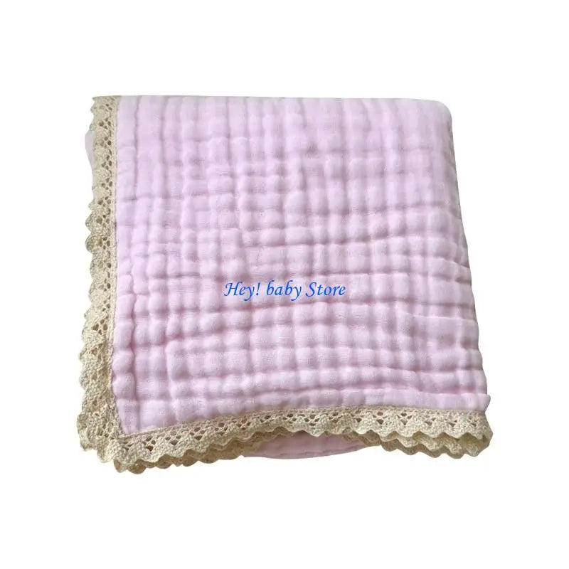 6-Layer Cotton Gauze Baby Blanket with Lace | Boys & Girls