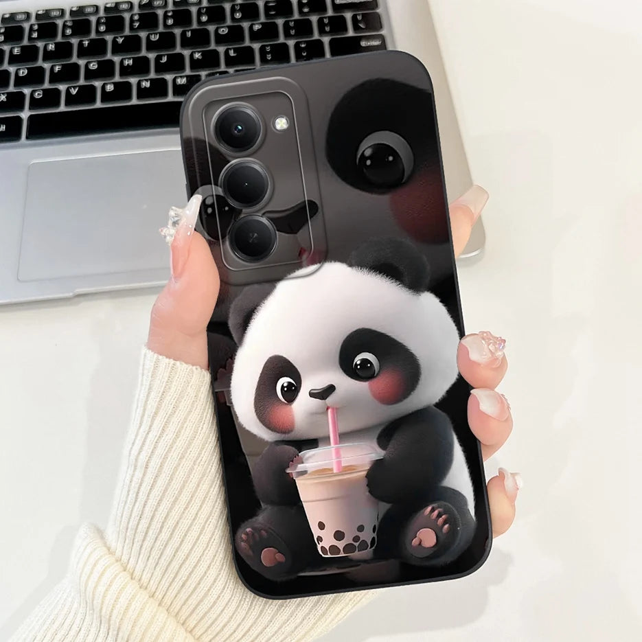For Xiaomi Redmi 15 4G 5G Case Cute Panda Rabbit Cartoon Cover Shockproof Phone Case For Xiaomi Redmi 15 5G Redmi15 4G Soft Bags Peaceful Pleasures Health and Wellness