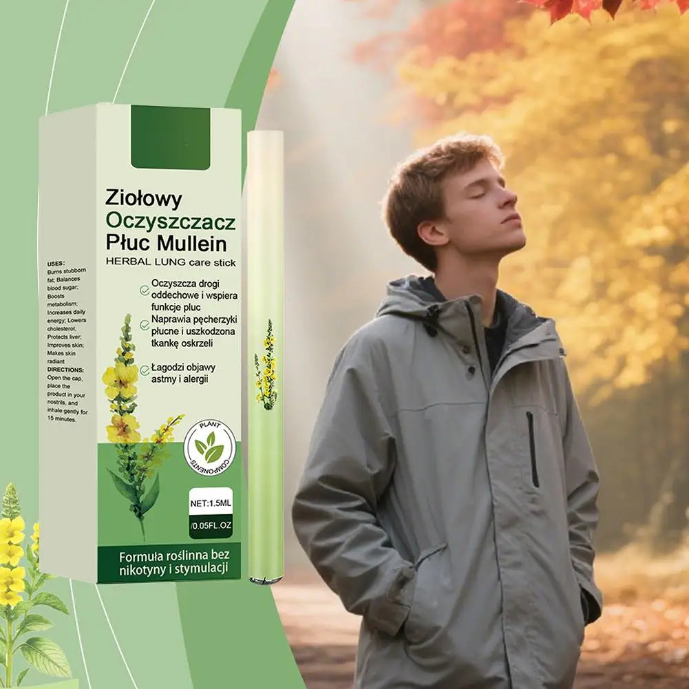 Herbal Diffuser Pen with Extracts of Mullein Mints Rosemary Natural for Lung Cleansing Clear Breathing Improvement Peaceful Pleasures Health and Wellness