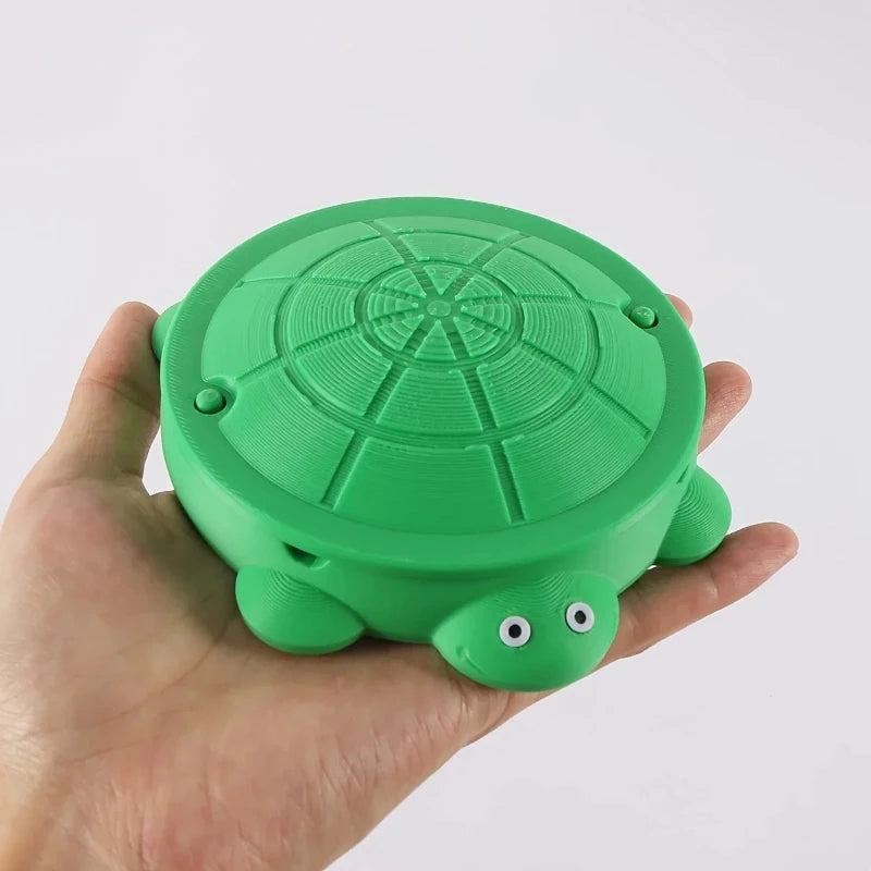 Turtle Themed Home Decor ashtray Orange Green Plastic Storage Container with Opening Lid Long Life Symbol Gift for All Ages Peaceful Pleasures Health and Wellness