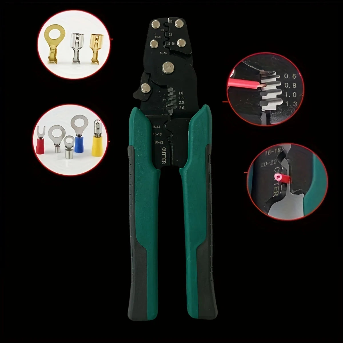 Crimp Terminal Pliers Set – U/O Electrical Wire Connectors Kit Peaceful Pleasures Health and Wellness