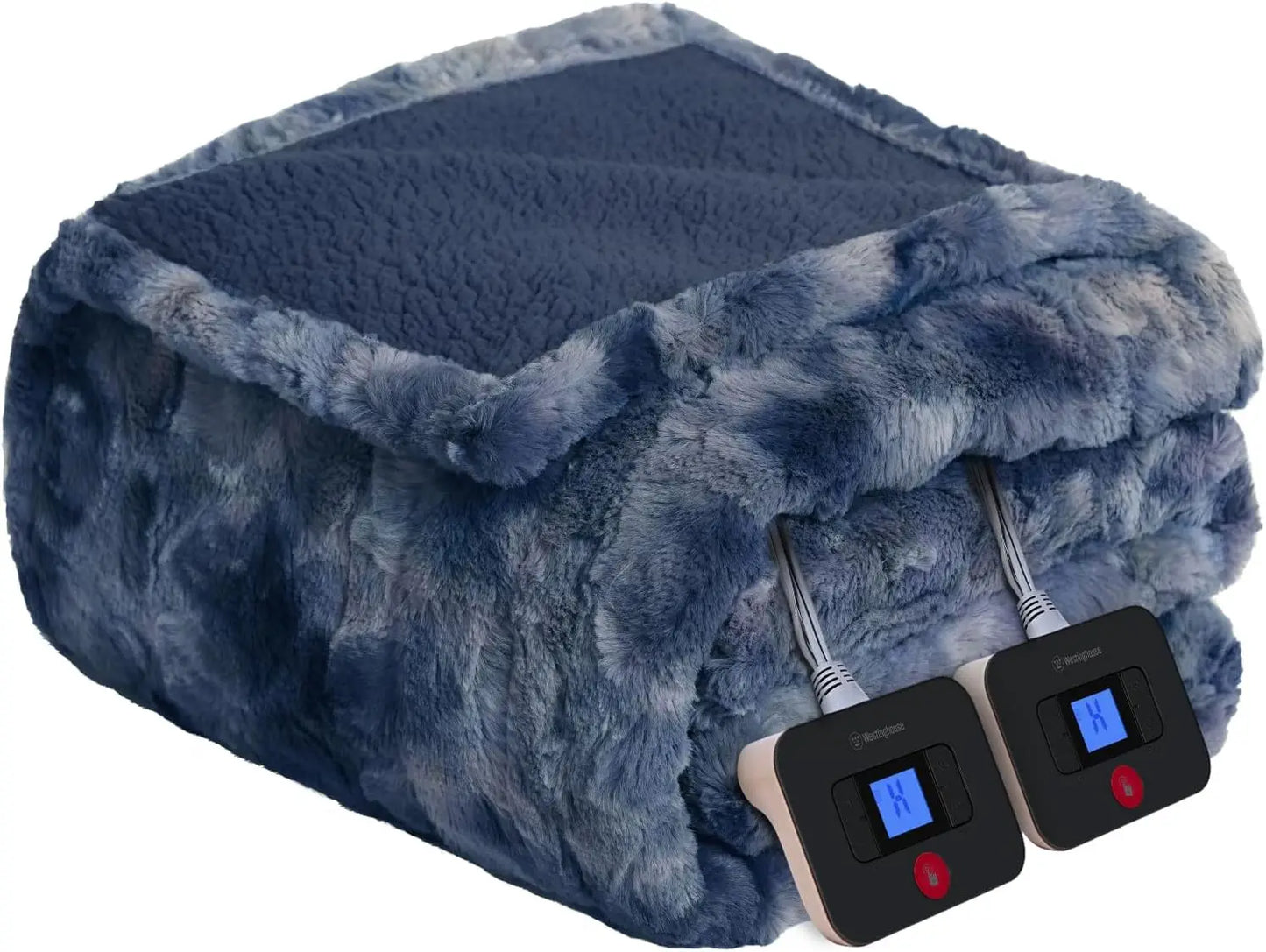 Queen Heated Blanket 84x90" – 260GSM Faux Wool & Sheepskin, 10 Levels, ETL/FCC Peaceful Pleasures Health and Wellness United States