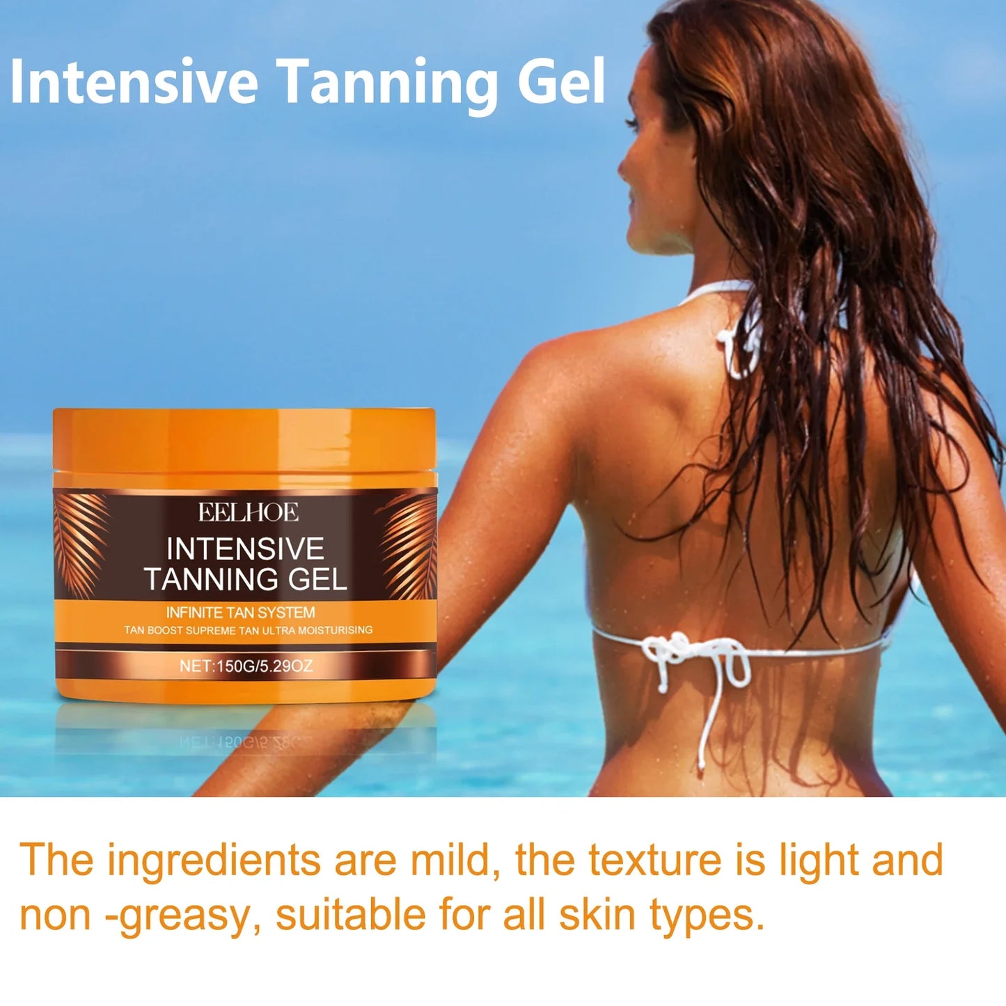 Self Tanning Gel Body Bronzer – Sunless Tan Booster 150g Peaceful Pleasures Health and Wellness