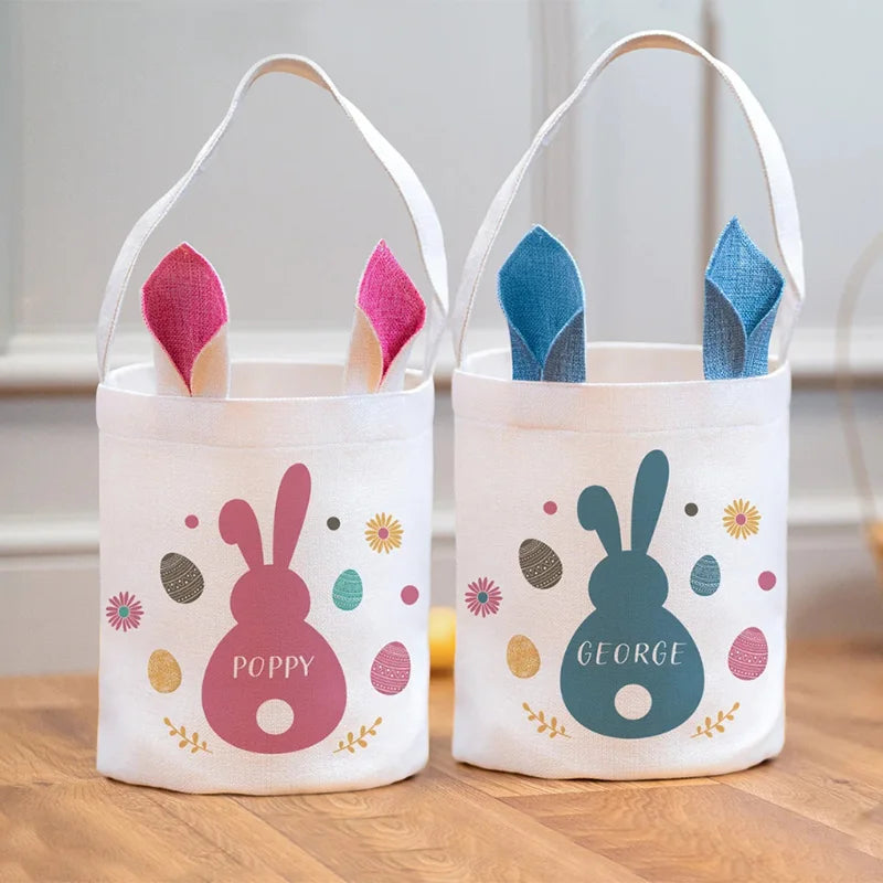 Personalised Easter Bunny Treat Bag | Kids Egg Hunt Gift Sack