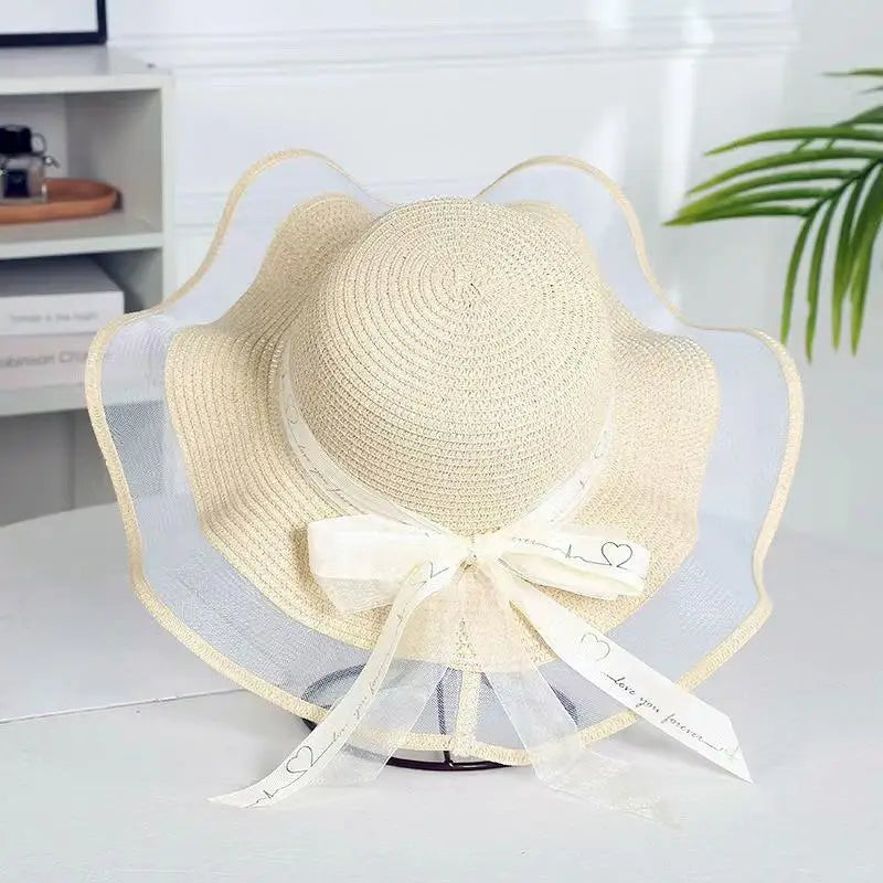 Women's Wide Brim Straw Sun Hat – UV Shield Beach Floppy Hat