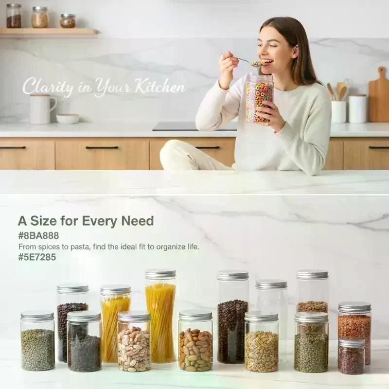 Food Grade PET Sealed Storage Jar with Aluminum Lid | 11cm