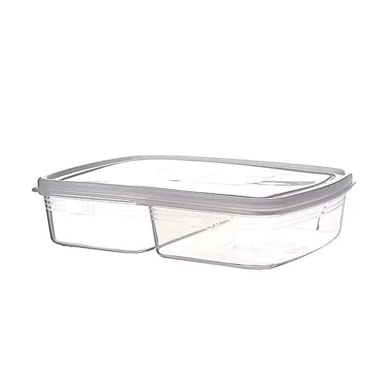 Frozen Meat Band Lid Refrigerator Storage Box Fresh-keeping Box Meat Onion Ginger Garlic Side Vegetable Box Peaceful Pleasures Health and Wellness 2 compartments