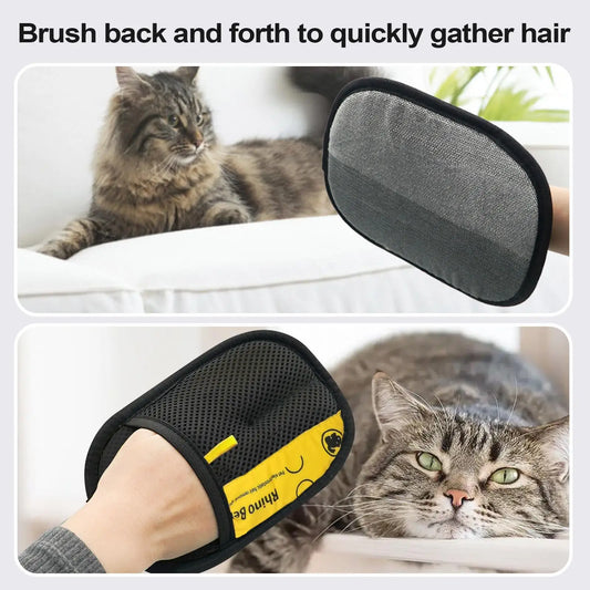 2-Pack Pet Hair Remover Gloves – Dog & Cat Grooming Mitt Pet Grooming Mitt Peaceful Pleasures Health and Wellness