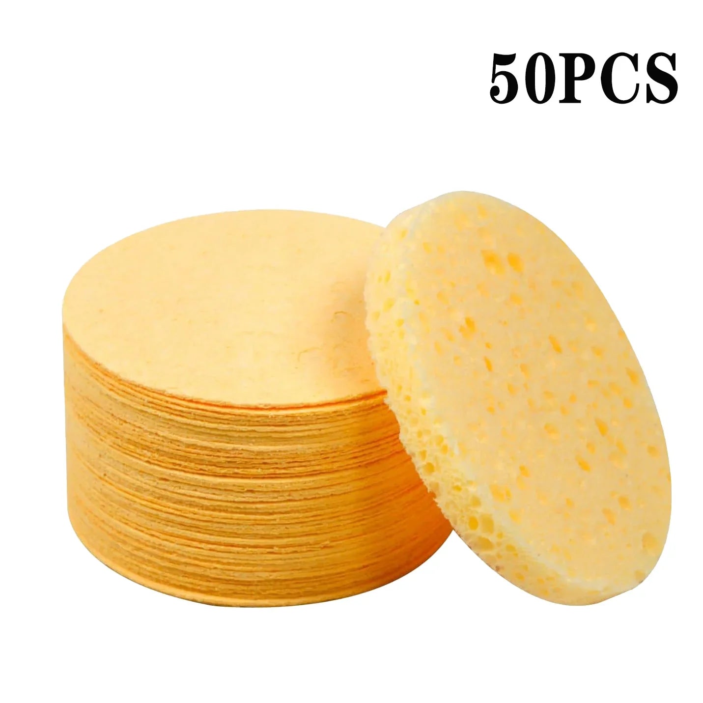 Natural Wood Pulp Compressed Face Cleansing Sponge Puffs