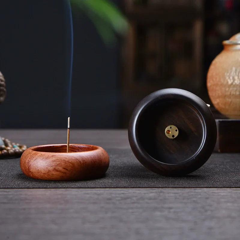Solid Wood Incense Holder Bowl – Ash Catcher for Stick Incense