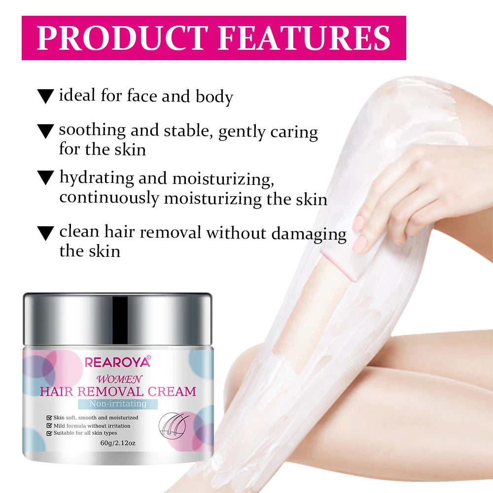 REAROYA Painless Hair Removal Cream – Body & Intimate Areas