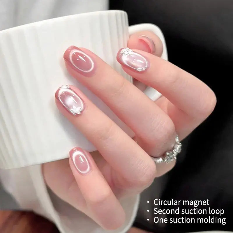 Nail Art Cat's Eye Magnet Tool Hollow Ring-shaped Glass Bead Cat Eye Magnetic Nail Art Effect Magnetic Gel Polish Manicure Tools Peaceful Pleasures Health and Wellness