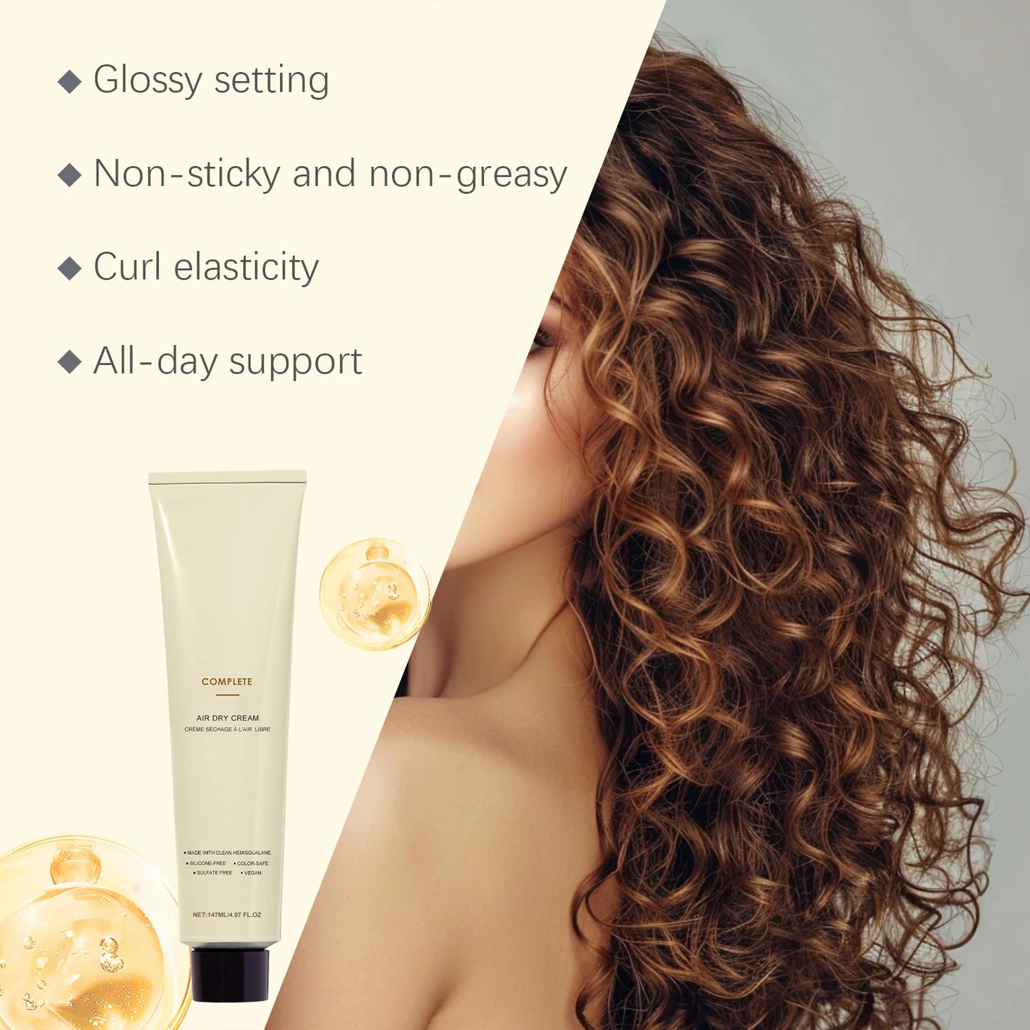 Air Dry Curl Cream – Frizz Control, Volume & Moisture 147ml