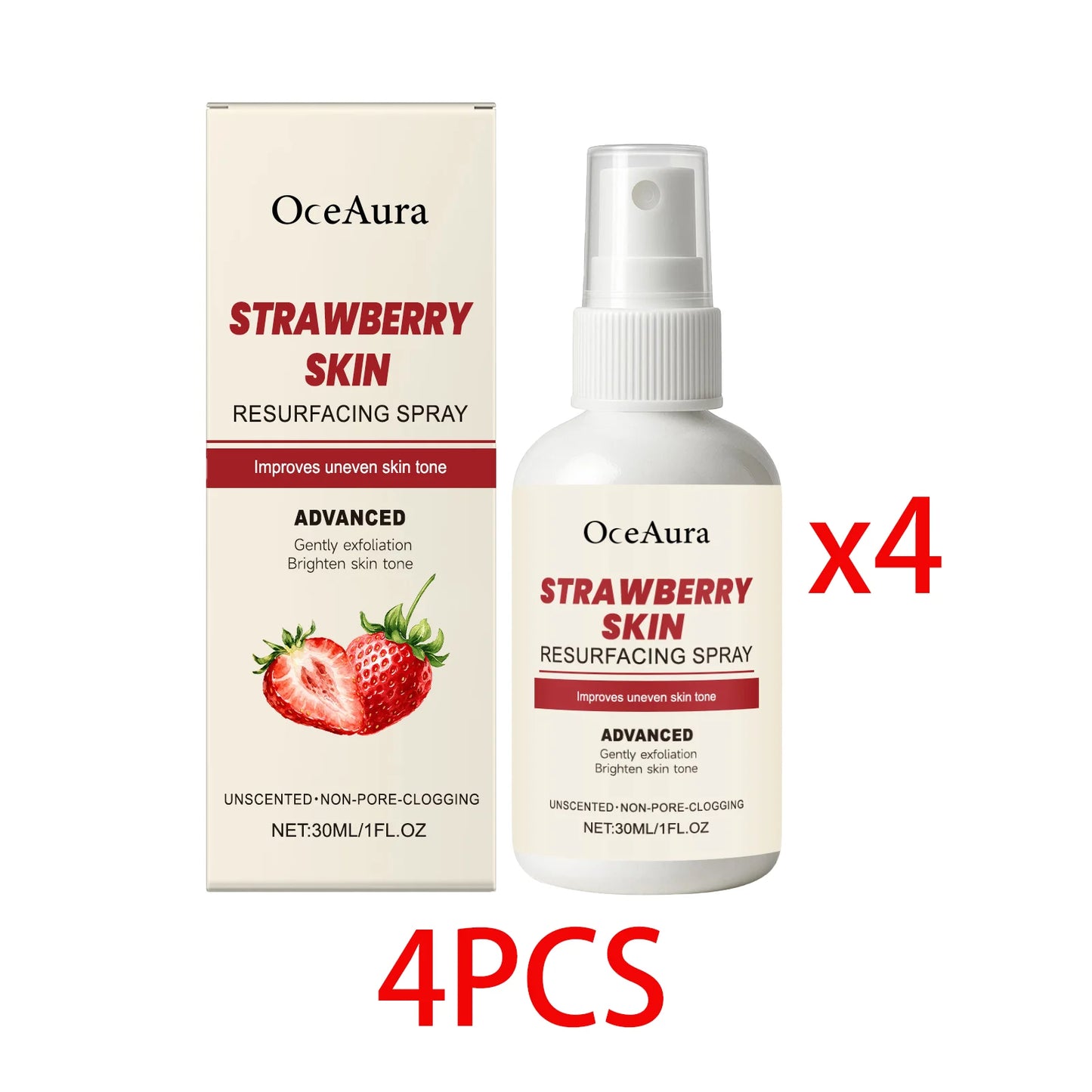OceAura Strawberry Hydrating Facial Mist | Salicylic Acid 30ml