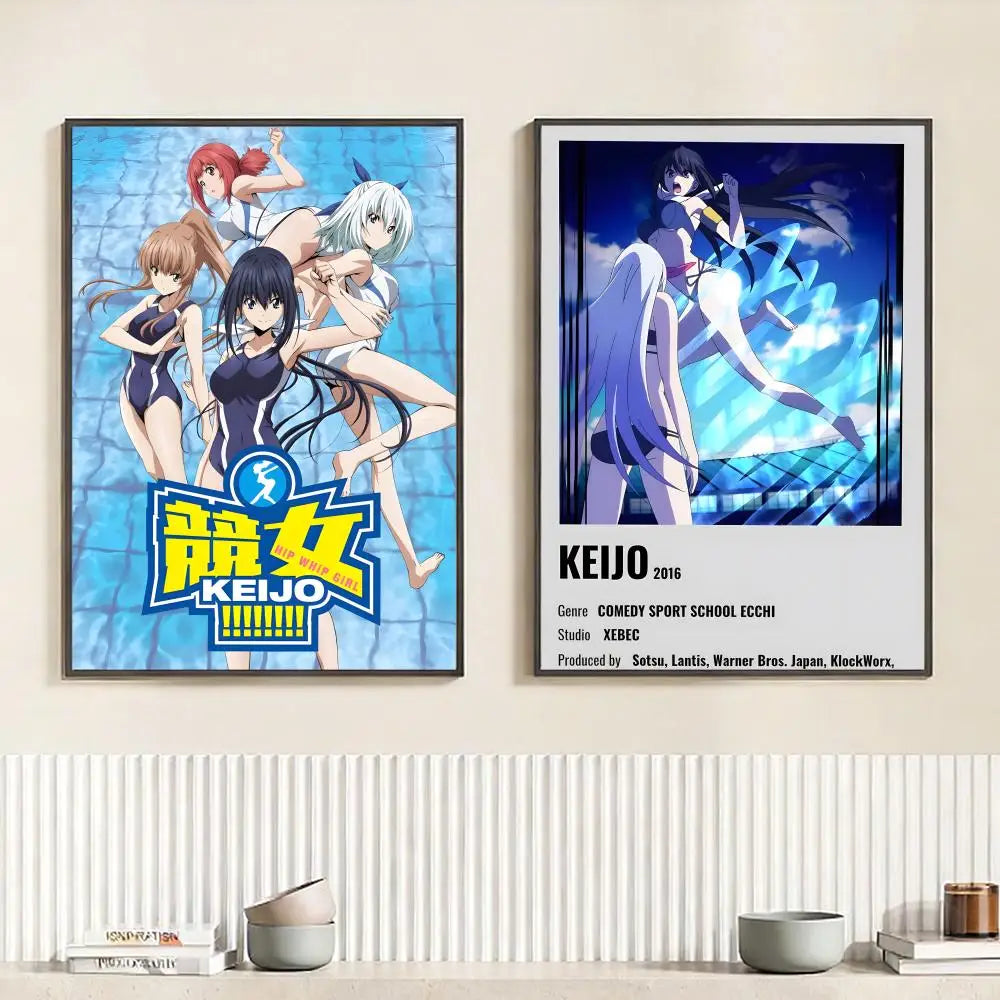 Anime K-Keijo!!!!!!!! HD Wall Poster – Self-Adhesive Waterproof Anime Wall Poster Peaceful Pleasures Health and Wellness