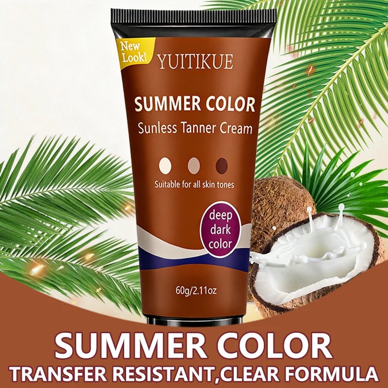 YUITIKUE Self Tanner – Clear Formula, Natural Deep Dark Glow 60g