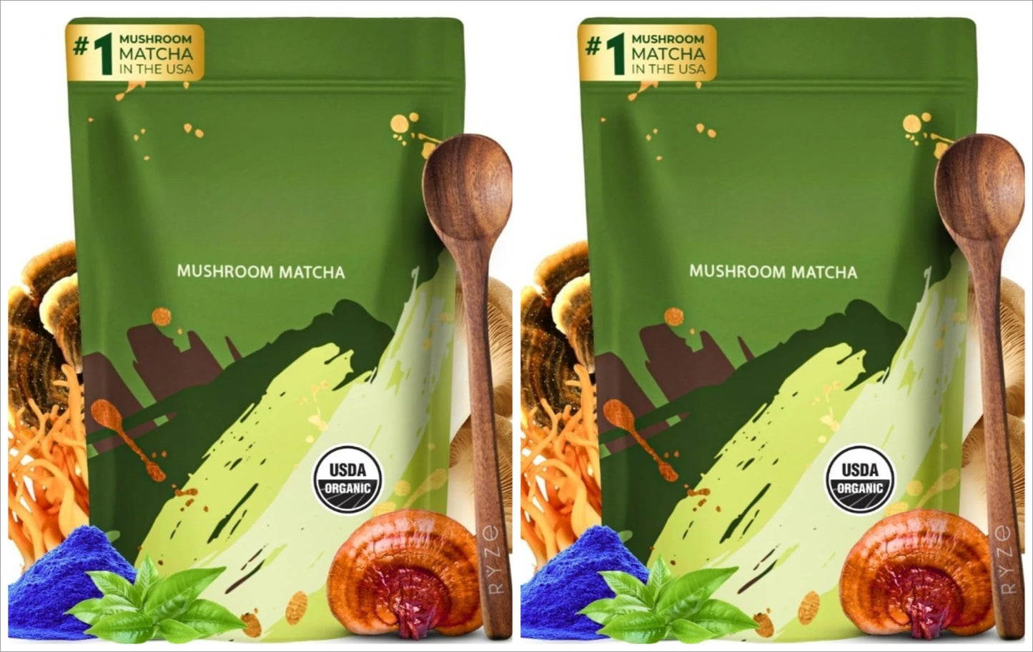 Organic Mushroom Matcha Supplement | Lion's Mane & Reishi 180g