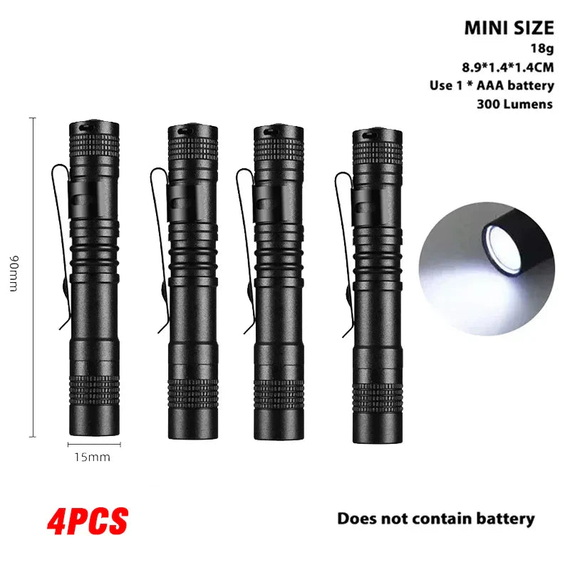 Mini LED Pen Light Flashlight – Ultra Bright EDC Torch