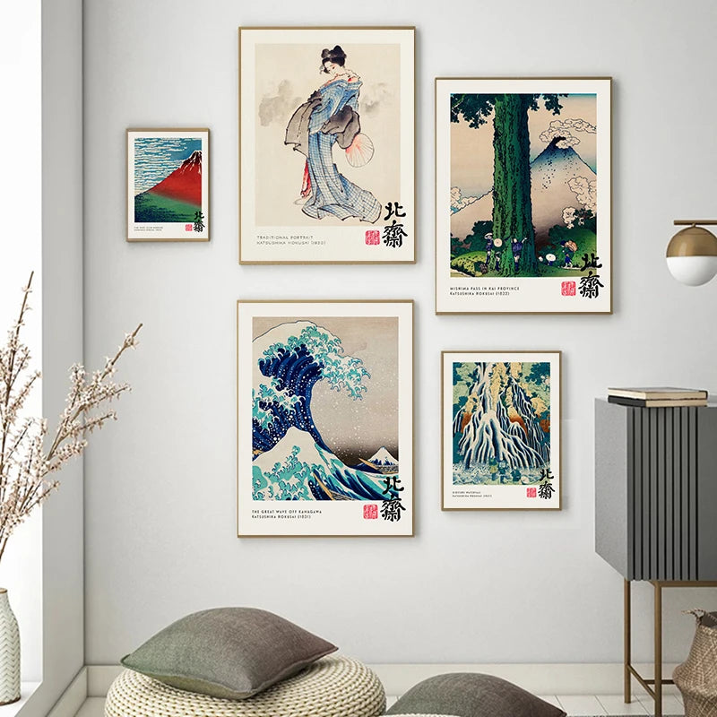 Hokusai Great Wave Mount Fuji Unframed Canvas Wall Art Print